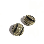 VINTAGE EARRING  ラウンドストーンヴィンテージ　イヤリング　 クラシカル　花　フラワー　大ぶり　クリップ　ナチュラル　カジュアル　プレゼントビジュー　結婚式　ブライダルジュエリー　
