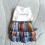 犬服！フリフリ！パッチワークワンピース