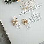 淡水パールたっぷりクリスタル ﾁﾀﾝﾋﾟｱｽ（ｲﾔﾘﾝｸﾞ）＃235 花嫁様、ウェディングブライダル、前撮りにも♡