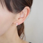 ピンクゴールドとパールの一粒ピアス （イヤリング）
