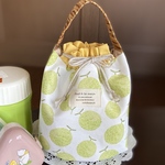 - ̗̀ 保冷保温  ̖́-  ＊縦長タイプ　スープジャーランチに　おくたごんきんちゃく 🍈 メロン