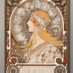1-7962■A3アートポスター『アルフォンスミュシャ』絵画/イラスト/マット/北欧