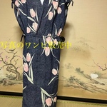 チューリップ模様の浴衣リメイク　カシュクールワンピースの販売