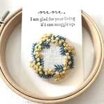 お花の刺繍ブローチ ミモザ38㍉