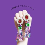 刺繍×タッセルシリーズピアス 2way | melancholily