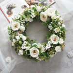☆再販☆white garden 40cm 【リース・玄関リース・ドアリース・開店祝い・造花リース・大きめリース】