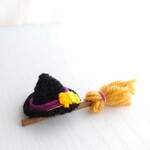 【受注制作】ハロウィン飾りの帽子とほうき