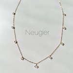 Neugier 14kgf ハーキマーダイヤモンドのサンキャッチネックレス