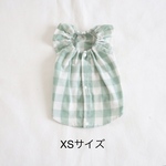 [犬服]  XSサイズ 完成品 チワワ　　　　　　　　　　　ブロックチェック キャミソール ワンピース 背中開き バックオープン