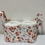 布バスケット　ハンドメイド　いちご柄　同梱可能