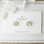 【SALE】小さなお花ピアス/イヤリング（イエロー×ホワイト）