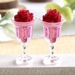 600 ＊赤い薔薇のカクテル　2個セット＊　ミニチュア　ドリンク　シルバニアファミリー　ドールハウス　レジン