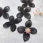 6枚【ef14-3】刺繍 　花  パーツ   フラワー 
