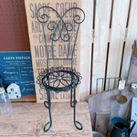 再々入荷♡オシャレ！背もたれ付きチェア♡【インテリア雑貨ガーデン雑貨】フラワースタンド！ディスプレイにも♪アイアンブラック