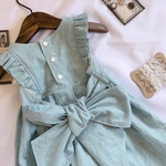 （size70~140）ソフトな布地 フリル＆タックワンピースフォーマル子供服