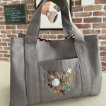ハート刺繍のミニトート