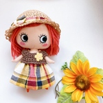 【SALE】麦わら帽子とチェック柄ワンピースのセット♡イーマリーちゃん