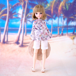 リカちゃん服＊きれいめハーフパンツ（オフホワイト）＊ブライス