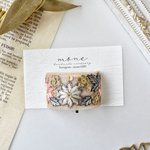 《再販×4》　インド刺繍　刺繍リボン　刺繍　ベージュ　ピンク　ブルー　フラワー　花柄　ポニーフック　＊　ヘアアクセサリー　マジェステ　お洒落　結婚式　ウェディング　お呼ばれ　ギフト　プレゼント　髪飾り