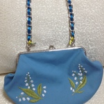 ＜SALE＞すずらん刺繍のがま口バッグ