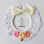 ぷっくりお花 -milky- yellow＊*レース襟  [le-091] ¥2800