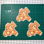 ダイカット  レトロくまちゃん　3枚　厚手　裏面無地