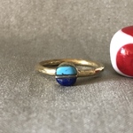 ターコイズとラピスラズリと真鍮の指輪（インレイ）
