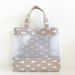 「k様オーダー品」グレージュリボン☆プールバッグ Mサイズ