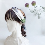ゆるっと世界旅行気分♪ヨーロッパの街並み柄シルクスカーフヘアバンド新作No. 1435