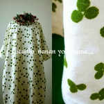 ◆セット販売◆稀少廃盤◆designer's◆シロツメクサ◆ざっくり柔らかなダブルガーゼcotton100%のワンピース&ミドルストール◆無料で、丈詰めできます。(*^^*)◆