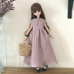 キレイなお姉さん風ワンピース　くすみピンク　Ｕネック