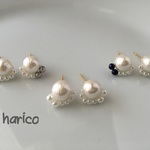 《再販！》コットンパールと小さなパールのピアス