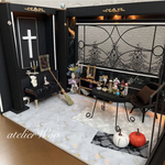 ドールハウス  ゴシックルーム   ハロウィン仕様 ミニチュア香水付  組立式