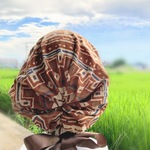 アジアン柄の帽子　医療用帽子　保護帽子　ガーデニング用