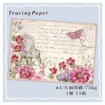 トレーシングペーパー【 Vintage pink 】片面印刷 1種15枚