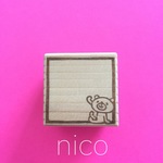 nico＊消しゴムはんこ＊くまちゃんのシンプル枠