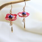 赤のアネモネ*ピアス/イヤリング