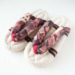 minne限定【チョコレート】ルームシューズ　スリッパ　洗える　サンダルスリッパ　　布ぞうり　健康