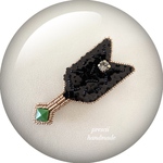 Arrow (black) ビーズ刺繍ブローチ