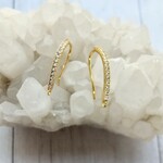 【1ペア】　18ｋゴールドメッキ　フックピアス　ストーン付き