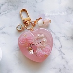 ピンクの薔薇のハートシェイカーキーホルダー Dolly♡