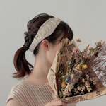 インド刺繍リボンのヘアバンド❇︎ベージュ/リーフ