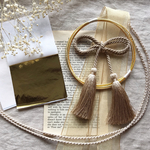 【再販♪】 水引・タッセル・紐・リボン・金箔シート 　5点セット　　成人式　卒業式　和装　髪飾り　ラステックゴールド