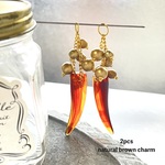 2pcs★charm・natural brown（ロングチャーム）