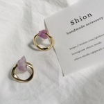 【jewelry  レインボーフローライトのリングピアス/イヤリング】