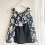 ni-ku9様専用！140サイズ【LIBERTY】リバティ・シックパープルのバックリボン/グレーヌブラウス・<ウィルトシャー>