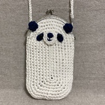 パンダちゃん縦型ガマ口スマホショルダーバッグ🐼
