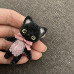 二足歩行　ベリーピンク黒猫ちゃん　モールアート　モールベア 