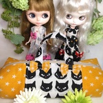 ブライスアウトフィット💛お出かけポーチ(2人用)黒猫柄💚