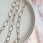 【95cm】ステンレス製　大ぶり　オーバルチェーン　gold